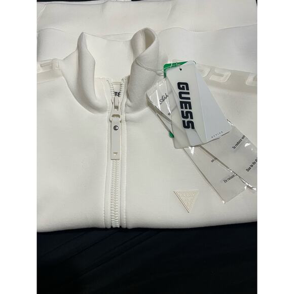 GUESS EcoVero Women’s XL White Zip-Up Track Jacket - Stylish & Sustainable - Picture 4 of 5